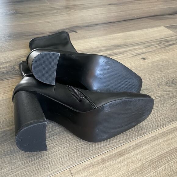 Steve Madden Lynden Stretch Block Heel Ankle Boot Size 8.5 Faux Leather EUC - Picture 10 of 11